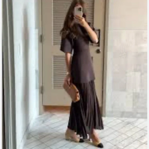 Zara Dark Brown Midi Dress - Picture 3 of 14